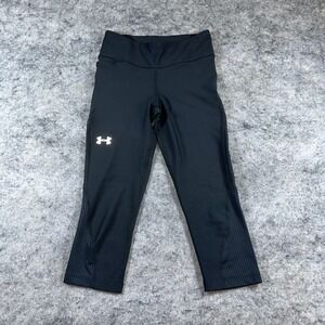 New Under Armour Capri Pants Women's‎ Small Black HeatGear Compression Athletic